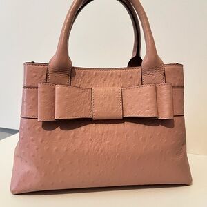 Kate Spade Charm City Ostrich Pink Bow Handbag